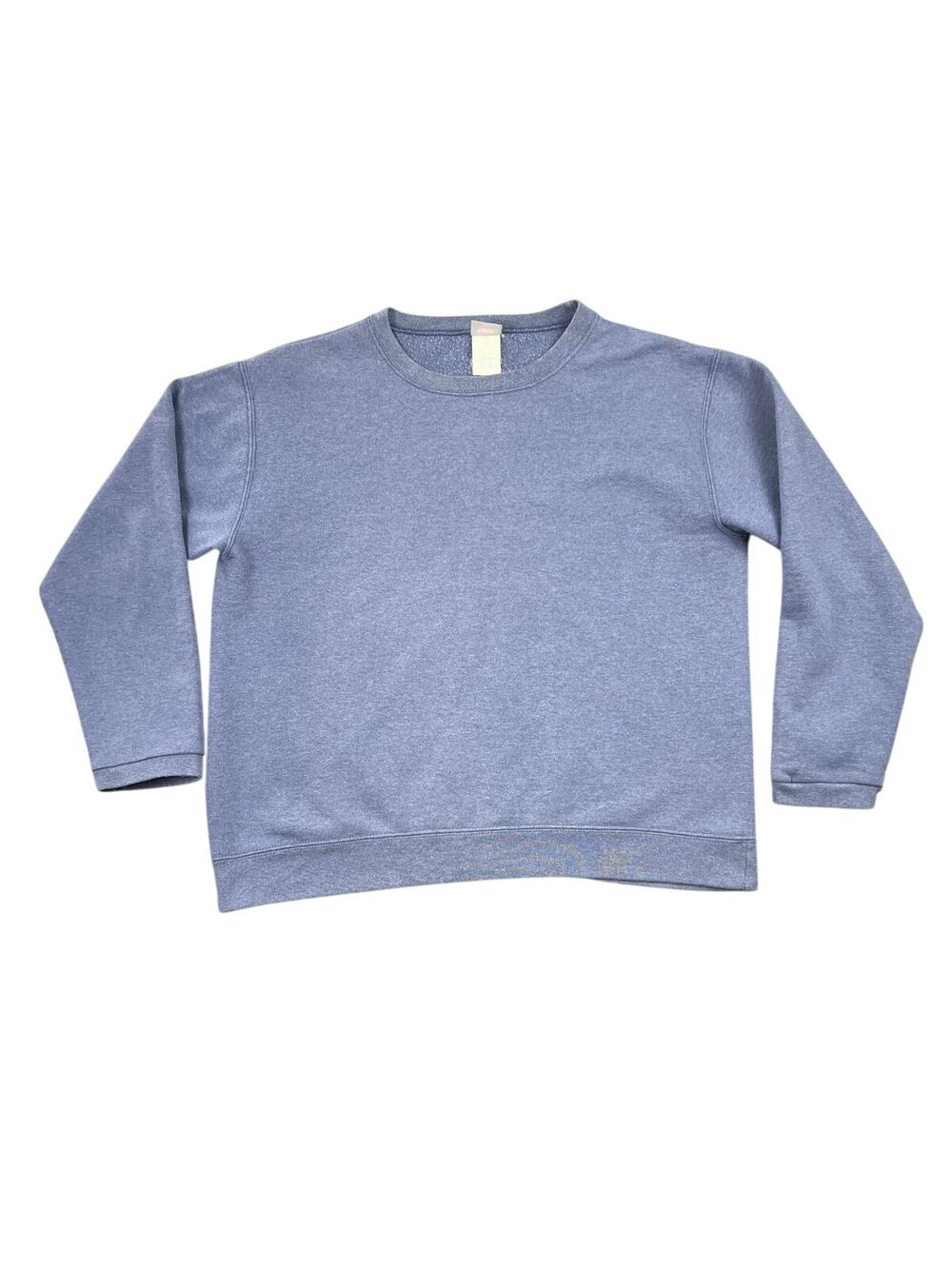 Vintage Y2K Hanes Her Way Premium Blue Crewneck Sweatshirt Minimalist - M